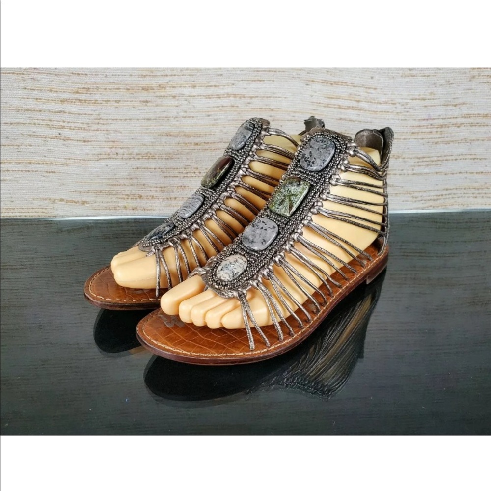 SAM EDELMAN Embellished Gladiator Sandals 8.5